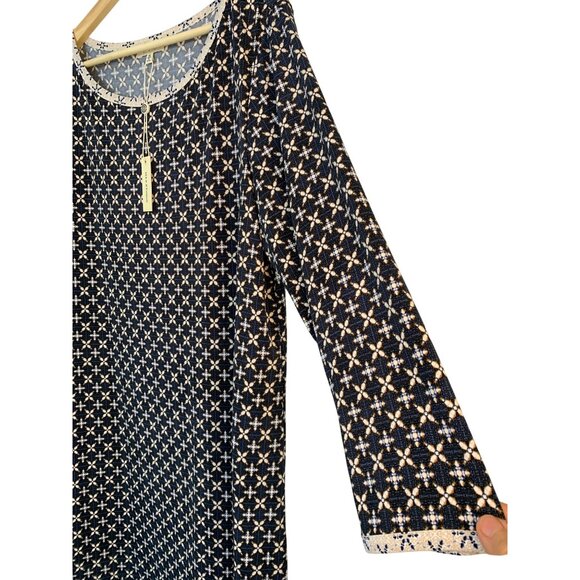 NWT Max Studio XL Print Dress Career Comfort RZ10402 Shift Comfort Easy Care - Picture 3 of 9